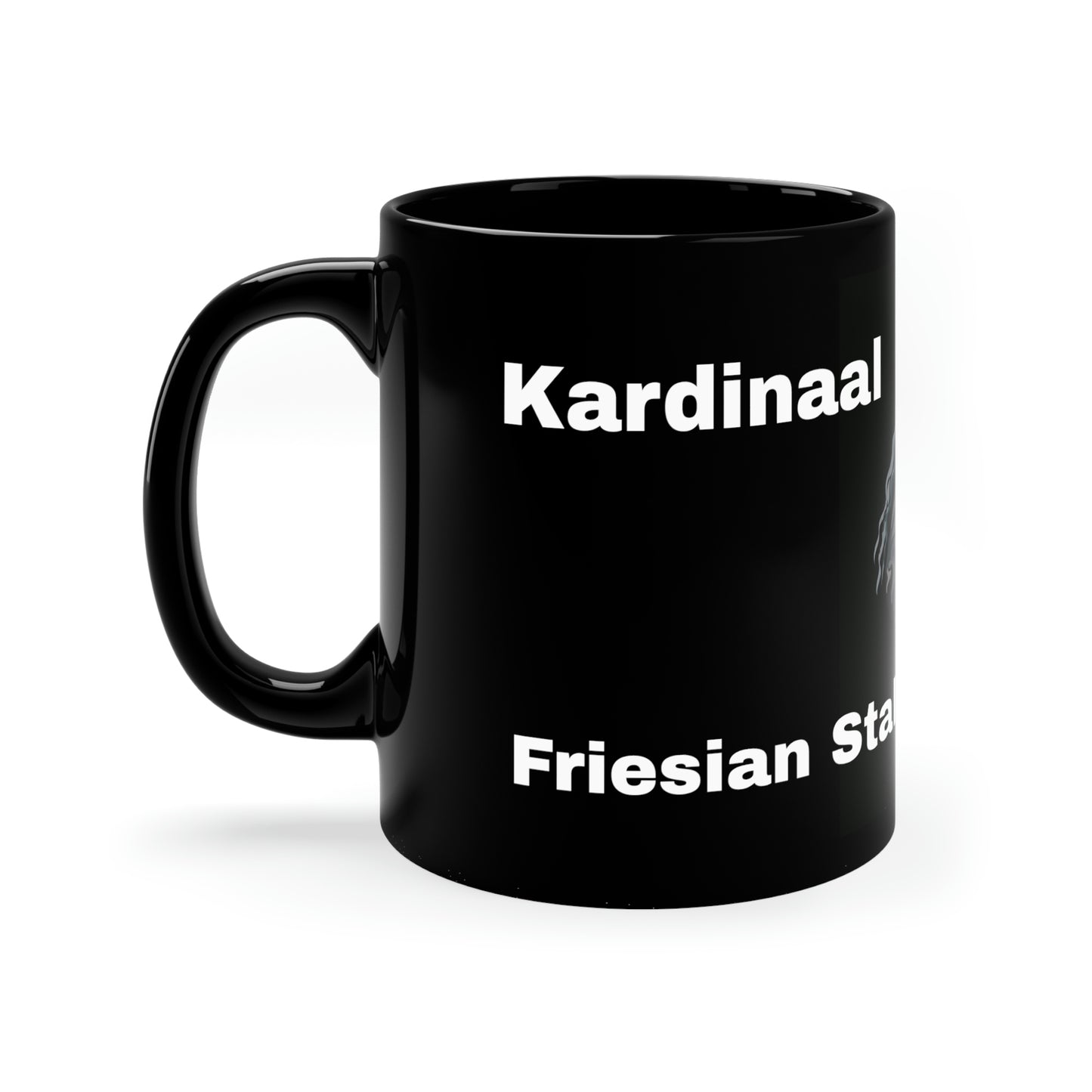 YOLy Kardinaal Friesian Stallion 11oz Black Mug