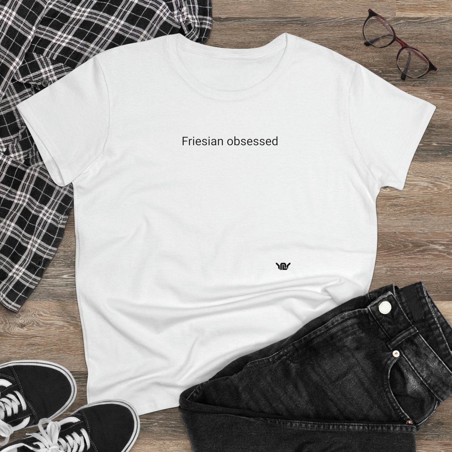 Friesian obsessed woman's t-shirt