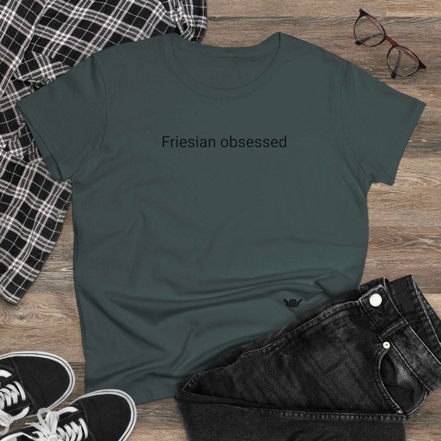 Friesian obsessed woman's t-shirt