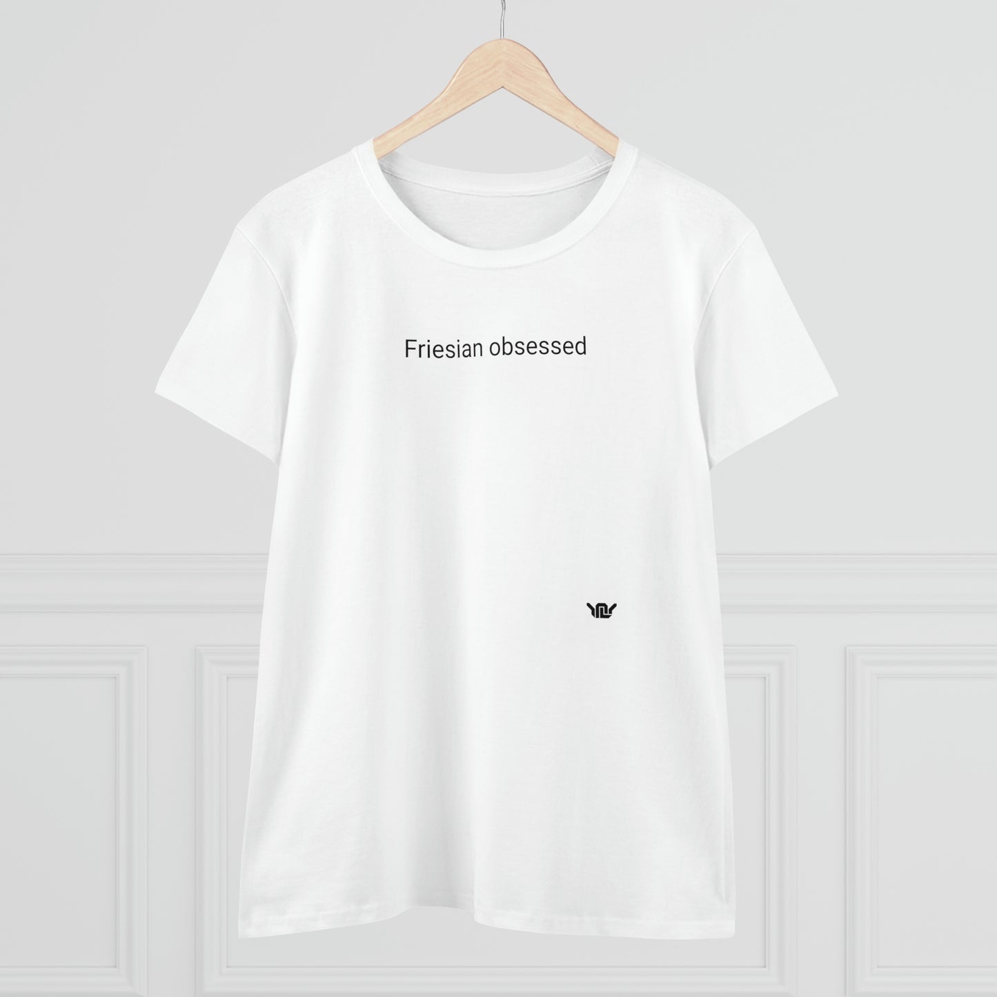 Friesian obsessed woman's t-shirt